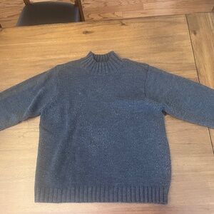 Gray turtleneck sweater